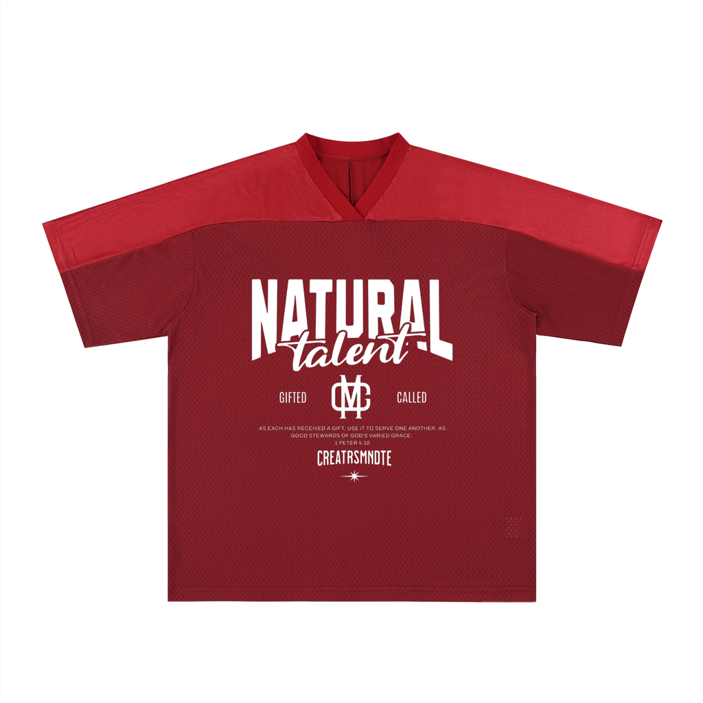 Oversized Mesh V-Neck Soccer Jersey