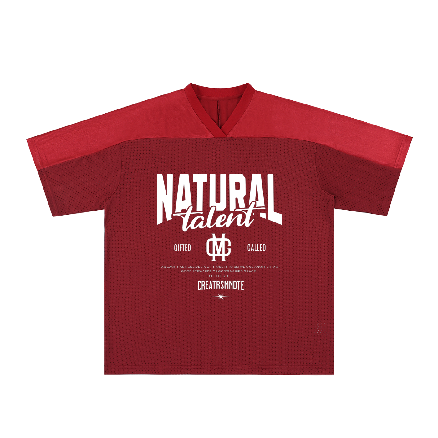 Oversized Mesh V-Neck Soccer Jersey