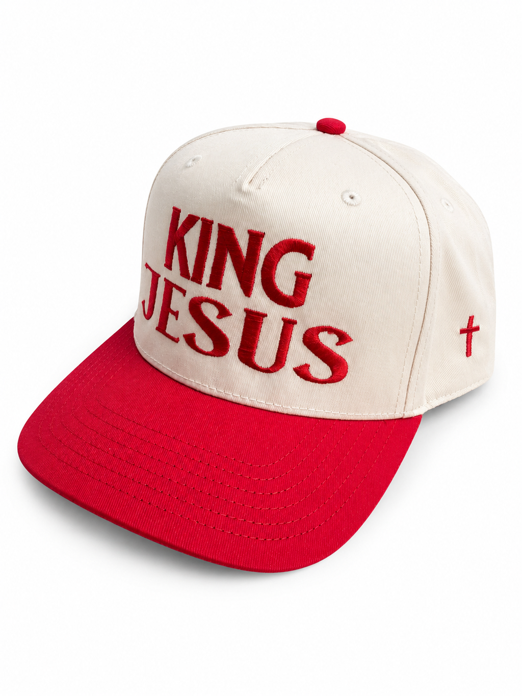KING JESUS HAT- (tan and red)