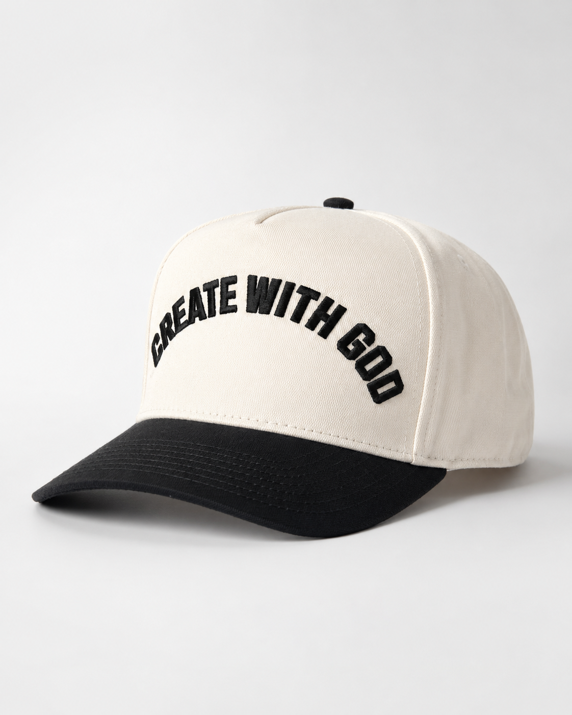 Cream and Black Create With God Hat