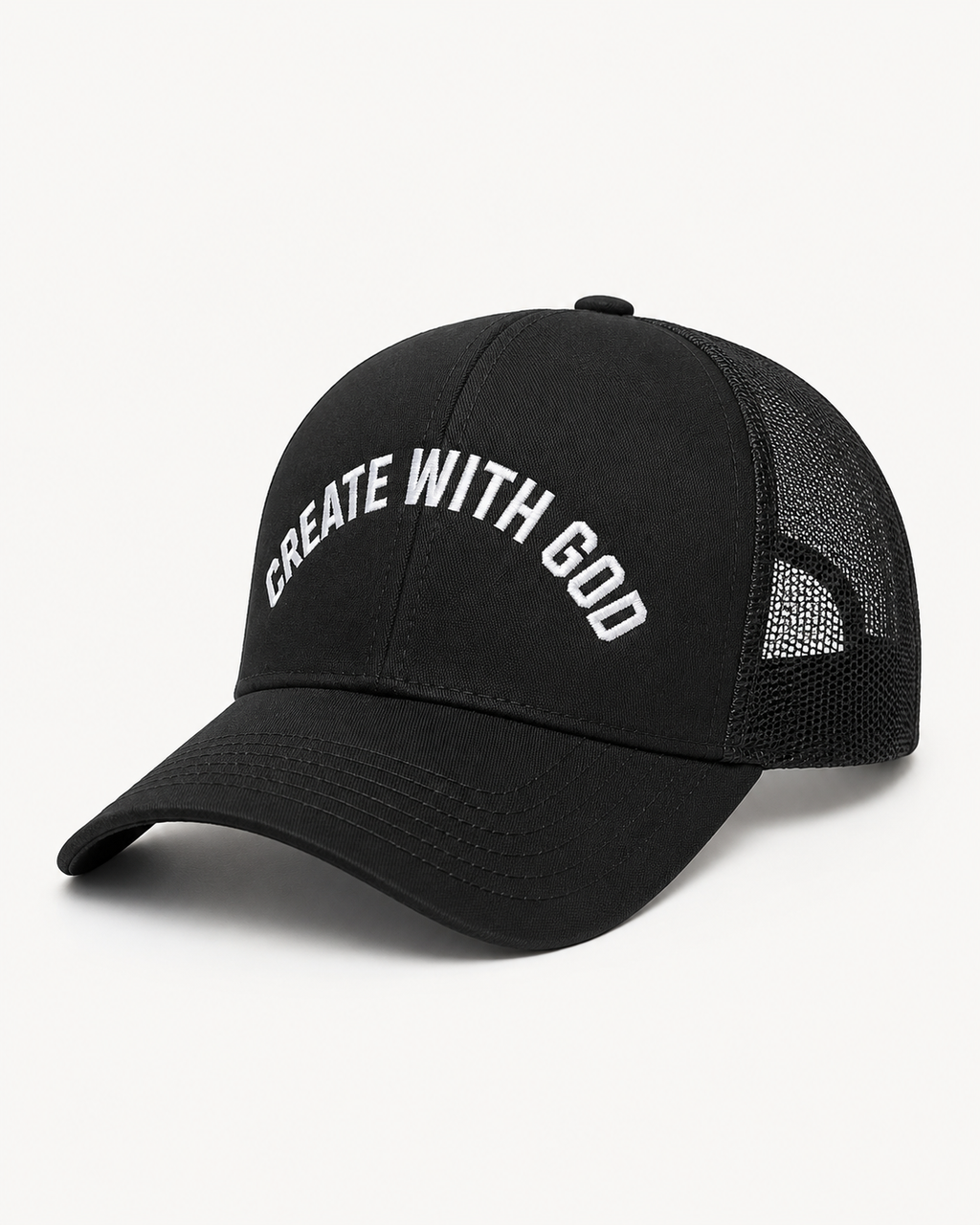 Create With God Black Trucker Hat
