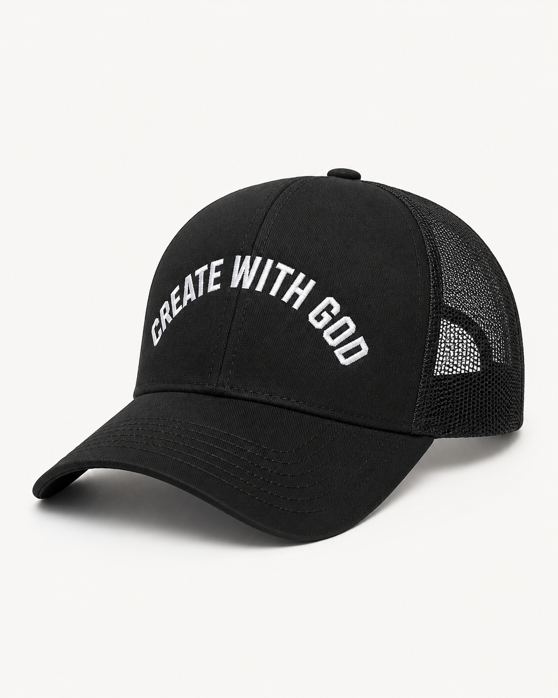 Create With God Black Trucker Hat